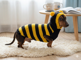 Bee sweatshirt for dog, bee costume for pets, dog hoodie for dachshund