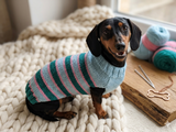 Multi color green pink blue pet clothes striped dog sweater