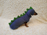 Soft Dinosaur Costume for Dogs – Knitted Sweater and Hat Bundle