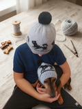 Angora Wool Mom and Dog Matching Hats, Mom and Pet Photo Shoot Hat Set, Dog Lover Gift