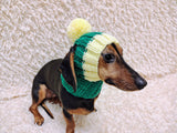 Cute Hand-Knitted Dachshund Snood and Pom-Pom Beanie Set - Cozy Dog Hat and Neck Warmer