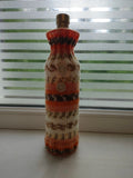 Handmade Knit Wine Bottle Cover | Cozy Fair Isle Sweater for 750ml Wine Bottle | Rustic Holiday Table Decor & Unique Wine Lover Gift