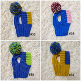 36 color Dachshund Snood with Pom Pom, Hand Knitted Dog Balaclava, Dog Winter Hat, Puppy Snood, Cute Dog Clothes, Small Dog Outfit