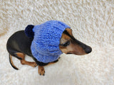 Angora Super Warm Dog Hat with Pom-Pom, Knitted Costume Pet Clothes Warm Cap Closed Ears for Dachshund beanie