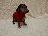 Christmas tree wool sweater with arans for dog, dachshund warm clothes jumper with cable