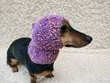 14 color Dog Hat Alpaca Tweed Striped, Knitted Set Warm Pet Clothes outfit apparel, Closed Ear Cap for Dachshunds beanie