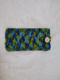 Handmade Knitted Phone Sleeve Case - Soft Wool Protective Sock Pouch for iPhone & Android - Colorful Cable Knit Phone Cover with Wooden Button - Gift for Her