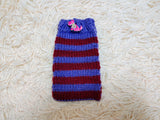 Cute Animal Companion Knit Phone Case | Striped Phone Sleeve-Handmade Knit Animal Phone Pouch | Cozy Stretchy Phone Sock