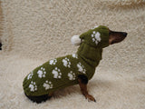 Knitted Dog Sweater & Snood – Cute Paw Print Design