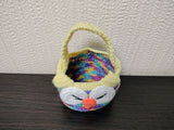 Crochet Miniature Owl Basket, Rainbow Easter Candy Bowl with Handle, Tiny Nursery Storage Bin, Cute Ring Dish, Kawaii Hanging Car Decor, Baby Shower Gift