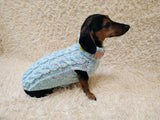 Handmade Cable Knit Dachshund Sweater | Warm Dog Clothes
