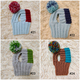 36 color Dachshund Snood with Pom Pom, Hand Knitted Dog Balaclava, Dog Winter Hat, Puppy Snood, Cute Dog Clothes, Small Dog Outfit