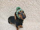Cute Hand-Knitted Dachshund Snood and Pom-Pom Beanie Set - Cozy Dog Hat and Neck Warmer