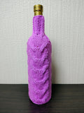 Handmade Knitted Wine Bottle Cover with Cable Stitch – Aesthetic Gift Decor