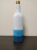Starfish Knitted Wine Bottle Cover - Ocean Shells Cozy, Beach House Table Decor, Coastal Gift for Sea Lovers