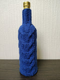 Handmade Knitted Wine Bottle Cover with Cable Stitch – Aesthetic Gift Decor