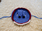Shark Summer sun hat dogs with holes for ears. Hand knitted sun cap dachshund. Stylish Pet Photo Props and Gift Dog Moms