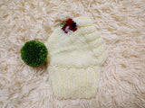 Car Christmas tree Dog Hat PomPom, Designer Pet Party Clothes outfit, Warm Winter knitted Dachshund cap with Pattern, gift for dogs lover