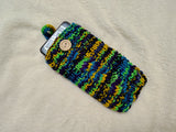 Knitted Wool Phone Sleeve, Universal Smartphone Pouch 6.7x3.5", Cozy Knit Cell Phone Case, Aesthetic Tech Accessory, Handmade Gift for Her