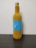 Shark Knitted Wine Bottle Cover - Nautical Ship Wheel Cozy, Ocean Beach House Decor, Unique Fisherman Gift