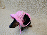 Panama dog an Easter bunny, summer hat for dachshund, sun protection with open ears