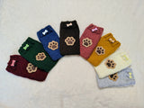 Dog Lover Knitted Phone Case with Paw Embroidery | Soft Wool Phone Sleeve | Wiener Dog Pouch with Bone Button | Cute Puppy Paw Gift for Her