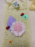 Knitted Crossbody Phone Bag with Flowers • Aesthetic Boho Cell Phone Purse • Handmade Shoulder Pouch for Smartphone