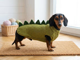 Dachshund dinosaur knitted sweater, dinosaur sweater for dogs, clothes dinosaur knitted sweater for dogs