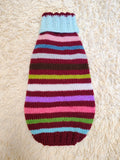 Handmade Knit Dachshund Sweater - Colorful Striped Dog Clothes