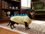 Dachshund dinosaur knitted sweater, dinosaur sweater for dogs, clothes dinosaur knitted sweater for dogs