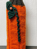 Knit Pumpkin Wine Bottle Cover | Autumn Fall Thanksgiving Decor