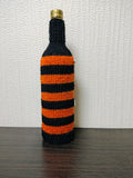 Halloween Wine Bottle Cozy | Knit Bat Owl Pumpkin Drink Decor