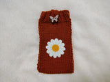 Crochet Daisy Phone Sock, Knitted Smartphone Sleeve with Flower Phone Pouch, Boho Cell Phone Case, Handmade Gift for Her