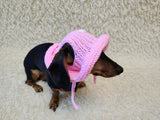 Panama dog an Easter bunny, summer hat for dachshund, sun protection with open ears