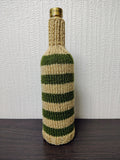 Handmade Knitted Wine Bottle Cover with Cable Stitch – Aesthetic Gift Decor
