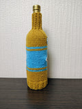 Shark Knitted Wine Bottle Cover - Nautical Ship Wheel Cozy, Ocean Beach House Decor, Unique Fisherman Gift