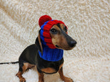 Cute Hand-Knitted Dachshund Snood and Pom-Pom Beanie Set - Cozy Dog Hat and Neck Warmer