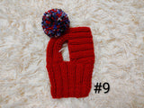 Dog Snood with Pom Pom, Knitted Dog Balaclava, Winter Dog Hat for Small Dogs, Puppy Snood, Dachshund Outfit, Pet Gift, Warm Dog Clothes