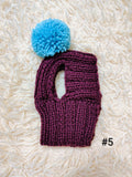 9 color Handmade Knit Dog Hat with Ear Holes – Warm Wool-Blend Winter Beanie & Snood for Dachshunds and Small to Medium Pets –Cute Puppy Pom Pom Cap