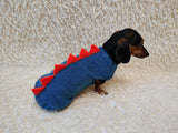 Dachshund Dinosaur Hoodie – Warm Knitted Sweater for Small Dogs