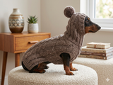 Alpaca coat and hat for dogs, knitted dachshund clothes sweater and hat, winter dachshund suit sweater and hat