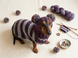 Alpaca clothes for pet dog costume sweater and hat with pompoms, striped set jumper and hat for dachshund
