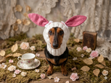Dog snood hat hare, warm ears, winter snood rabbit for dachshund