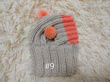 Winter knitted dog hat mini too pompom, warm beanie with open ears for dachshund, pet clothes cap outfit apparel gift dogs lover