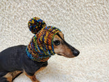 Cozy Winter Dog Balaclava Snood | Hand-Knit Pet Hat with Pom-Pom
