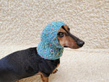 14 color Dog Hat Alpaca Tweed Striped, Knitted Set Warm Pet Clothes outfit apparel, Closed Ear Cap for Dachshunds beanie