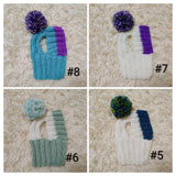 36 color Dachshund Snood with Pom Pom, Hand Knitted Dog Balaclava, Dog Winter Hat, Puppy Snood, Cute Dog Clothes, Small Dog Outfit