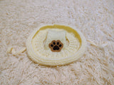 Paw dog hat Summer sun with holes for ears. Hand knitted sun cap dachshund. Stylish Pet Photo Props and Gift Dog Moms