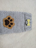 Dog Lover Knitted Phone Case with Paw Embroidery | Soft Wool Phone Sleeve | Wiener Dog Pouch with Bone Button | Cute Puppy Paw Gift for Her