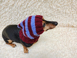 Mohair Wool Super Warm Dog Hat , Designer Pet Party Clothes outfit, Winter cloches knitted Dachshund Beanie